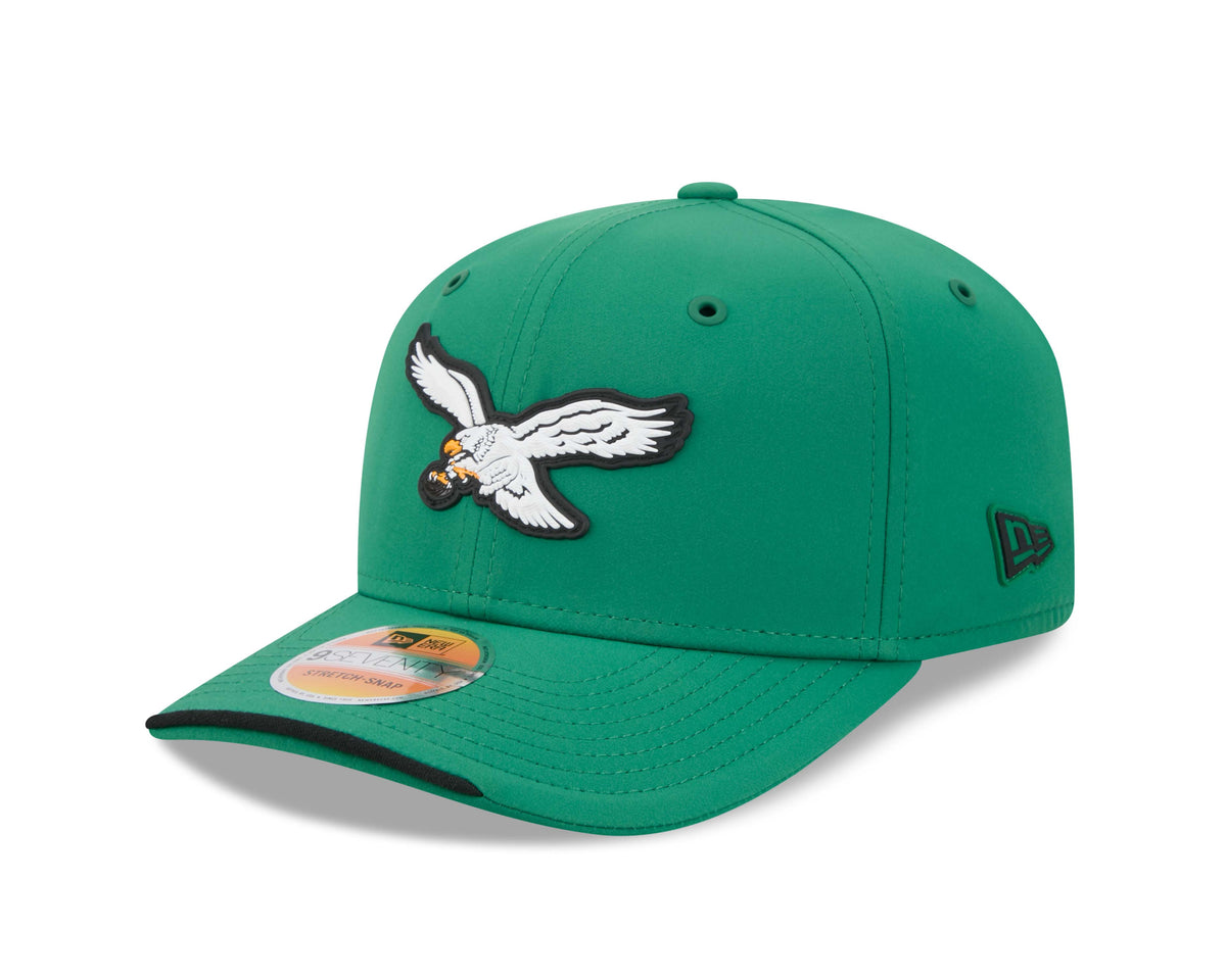 NFL Philadelphia Eagles New Era 2026 Throwback Sideline 9SEVENTY Stretch-Snap Hat- Green