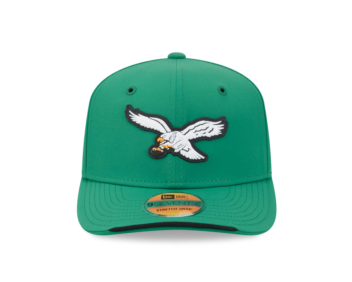 NFL Philadelphia Eagles New Era 2026 Throwback Sideline 9SEVENTY Stretch-Snap Hat- Green