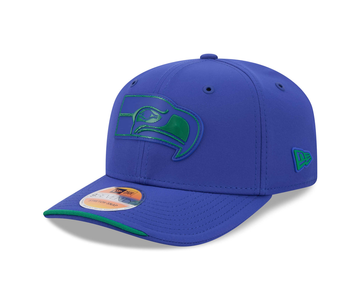 NFL Seattle Seahawks New Era 2026 Throwback Sideline 9SEVENTY Stretch-Snap Hat- Blue