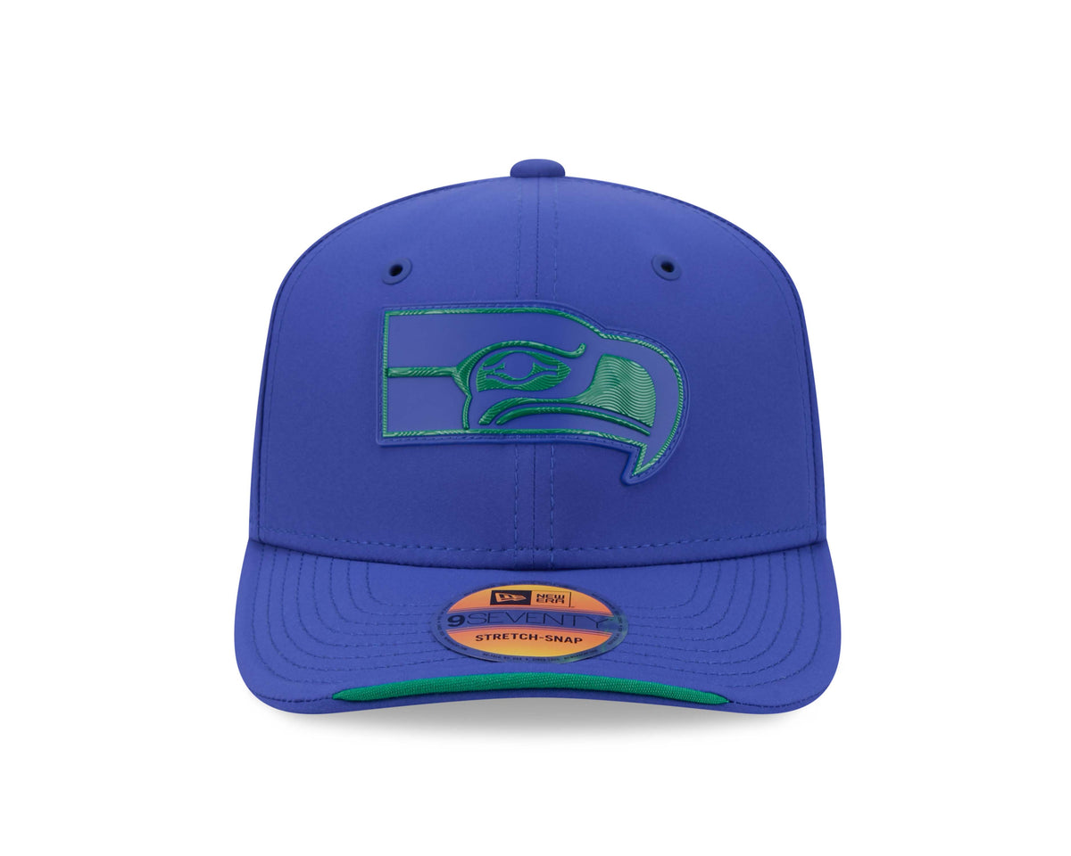 NFL Seattle Seahawks New Era 2026 Throwback Sideline 9SEVENTY Stretch-Snap Hat- Blue
