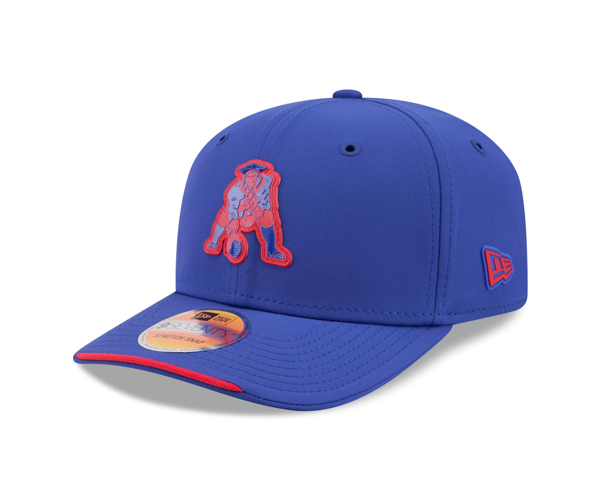 NFL New England Patriots New Era 2026 Throwback Sideline 9SEVENTY Stretch-Snap Hat- Blue