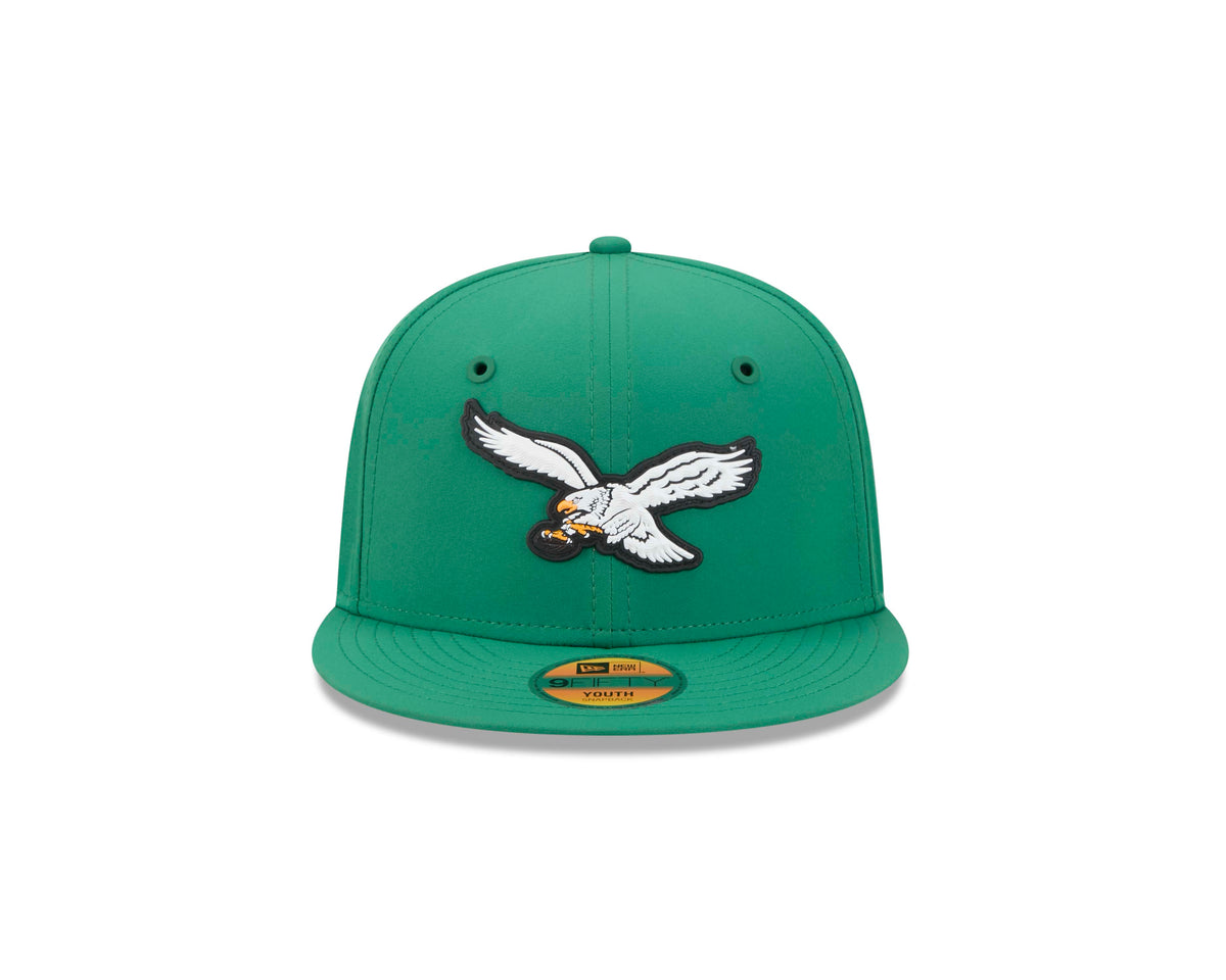 NFL Philadelphia Eagles Youth New Era Throwback 2026 Sideline 9FIFTY Hat- Green