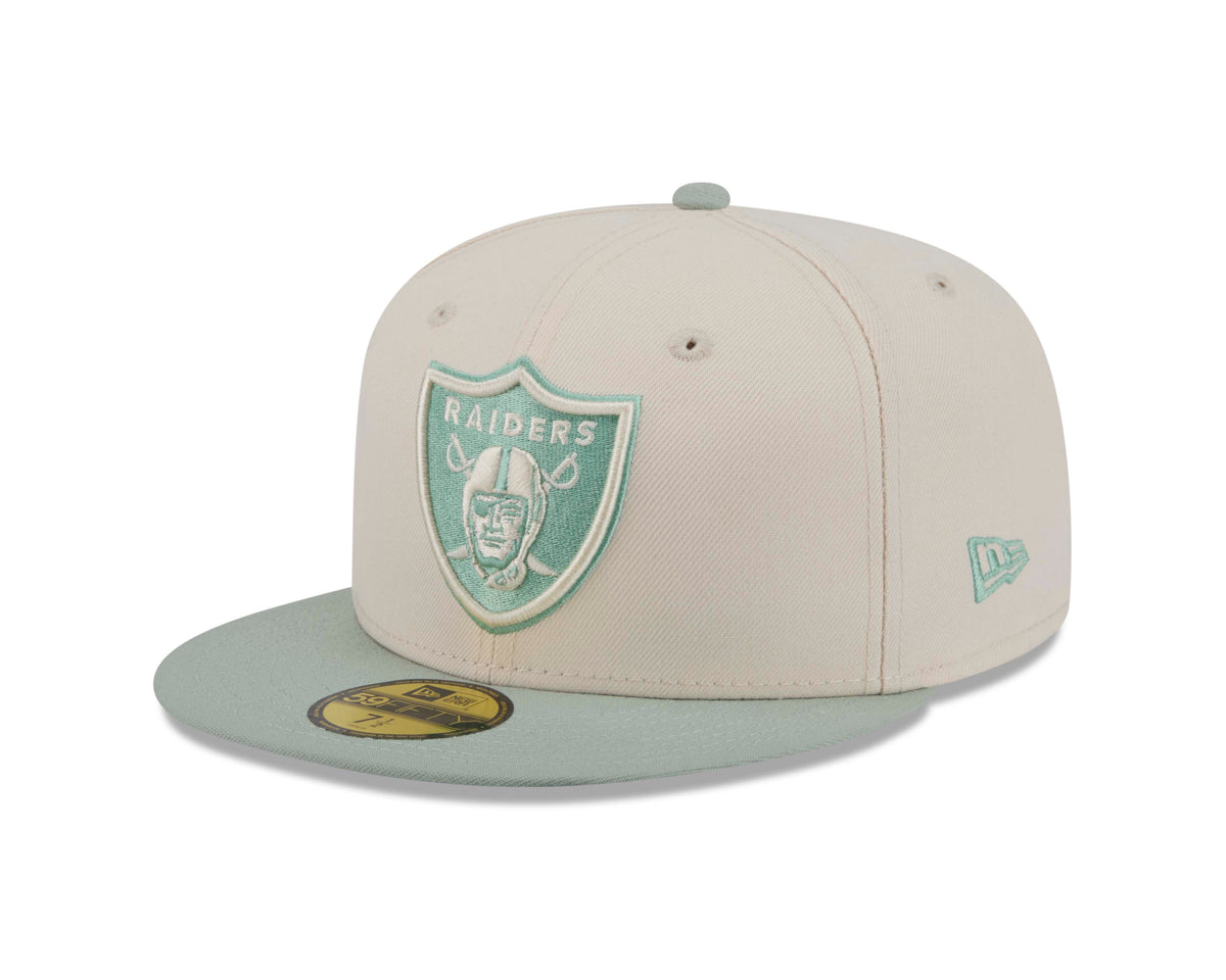 NFL Las Vegas Raiders New Era Two-Tone Sea Glass 59FIFTY Fitted Hat- Light Cream