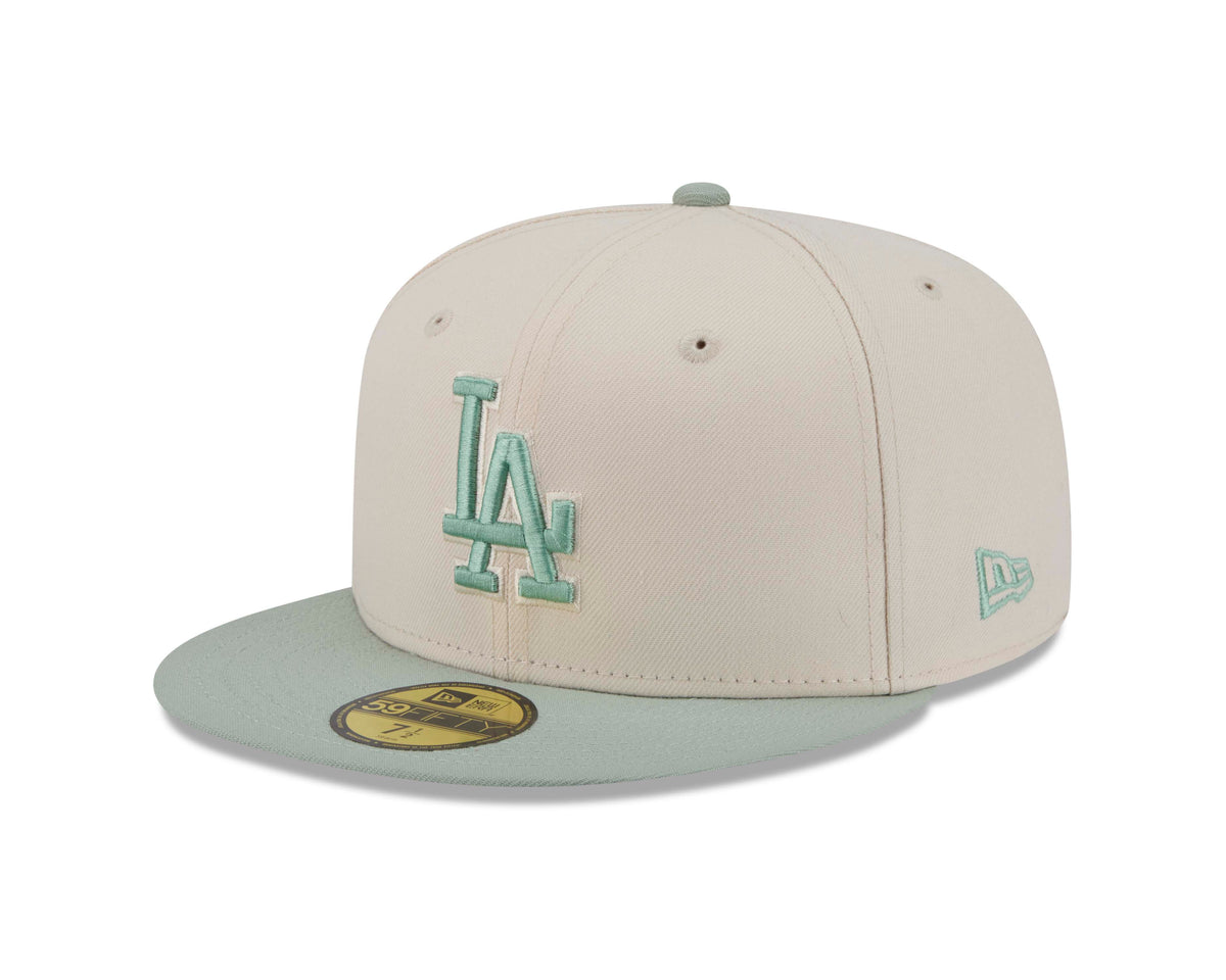MLB Los Angeles Dodgers New Era Two-Tone Sea Glass 59FIFTY Fitted Hat- Light Cream
