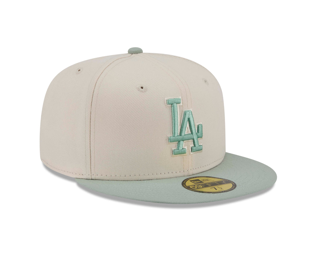 MLB Los Angeles Dodgers New Era Two-Tone Sea Glass 59FIFTY Fitted Hat- Light Cream