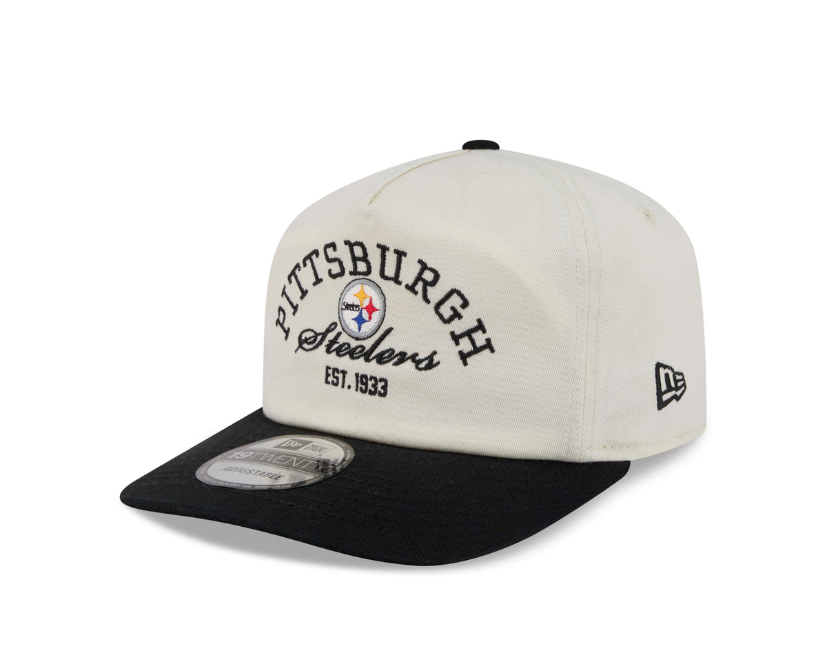 NFL Pittsburgh Steelers New Era Stacked 19TWENTY Snapback Hat- Cream