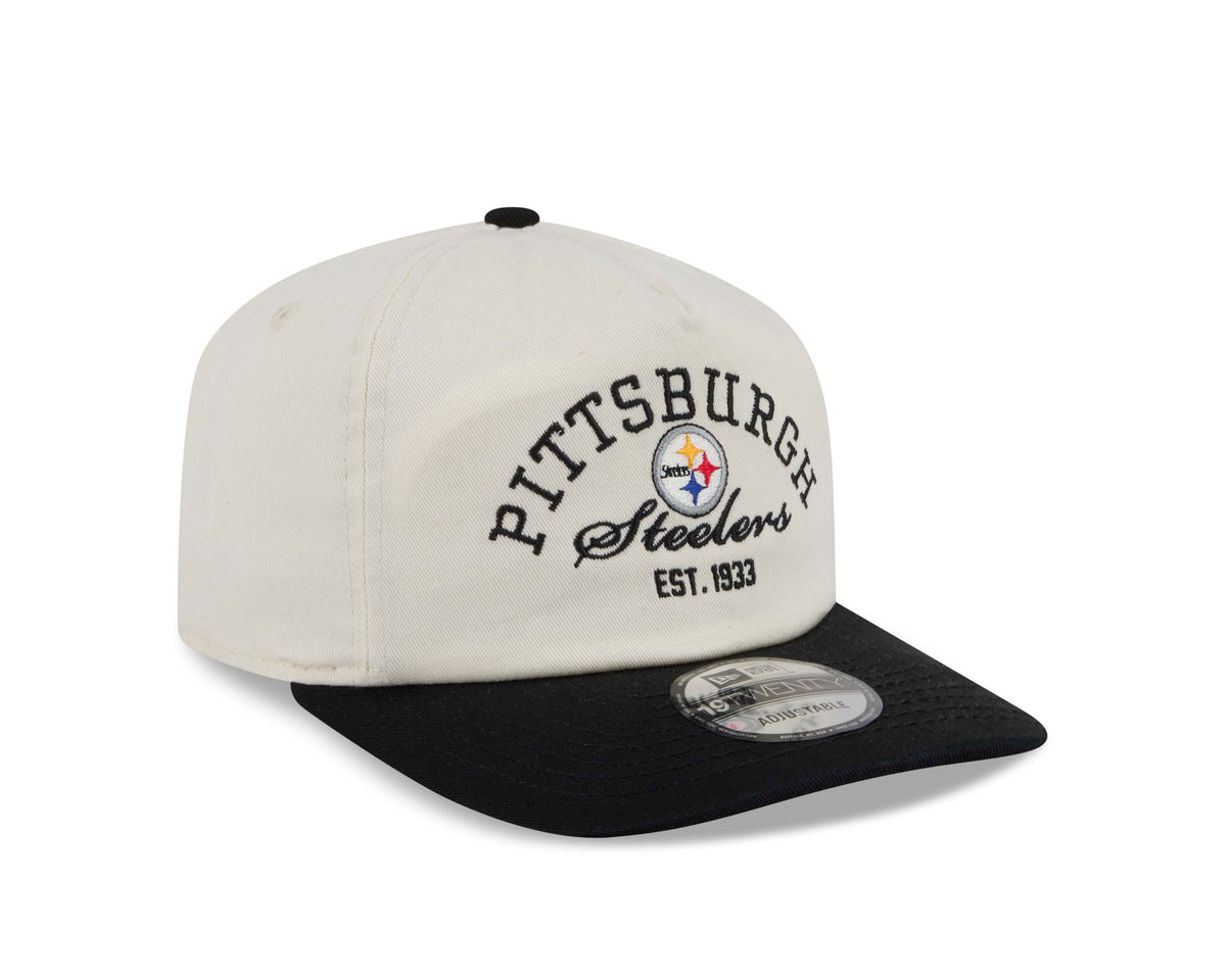 NFL Pittsburgh Steelers New Era Stacked 19TWENTY Snapback Hat- Cream