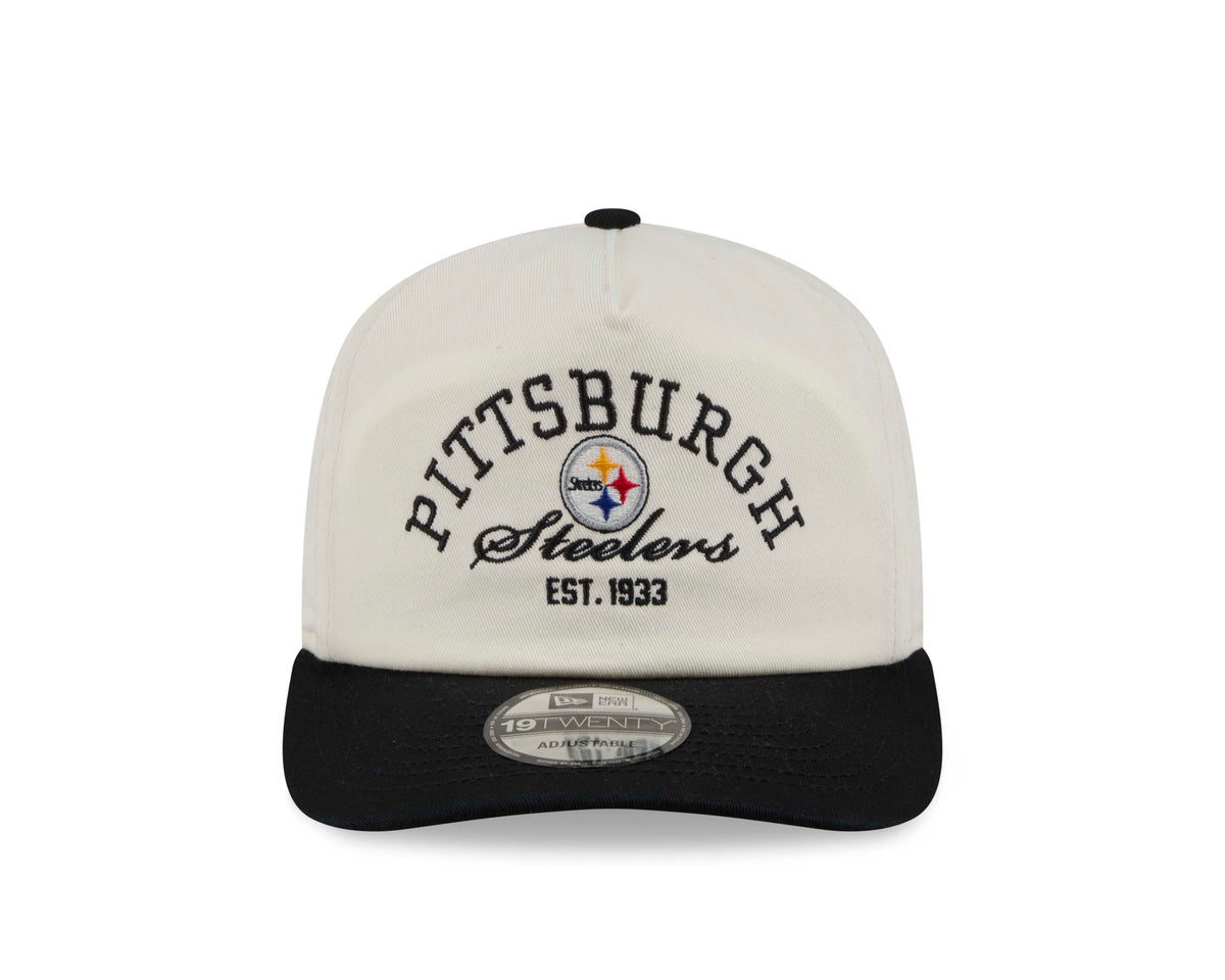 NFL Pittsburgh Steelers New Era Stacked 19TWENTY Snapback Hat- Cream