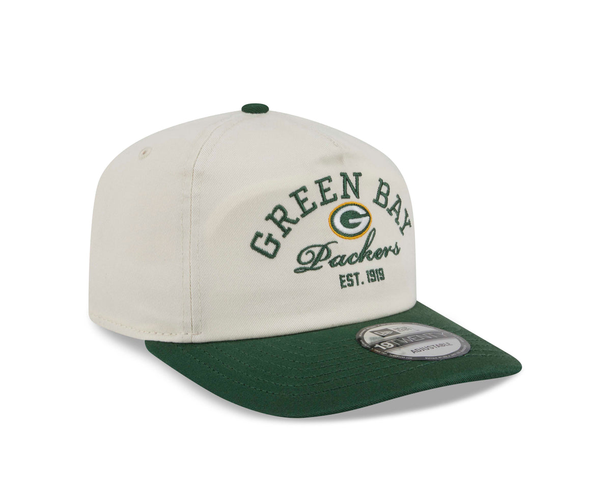 NFL Green Bay Packers New Era Stacked 19TWENTY Snapback Hat- Cream