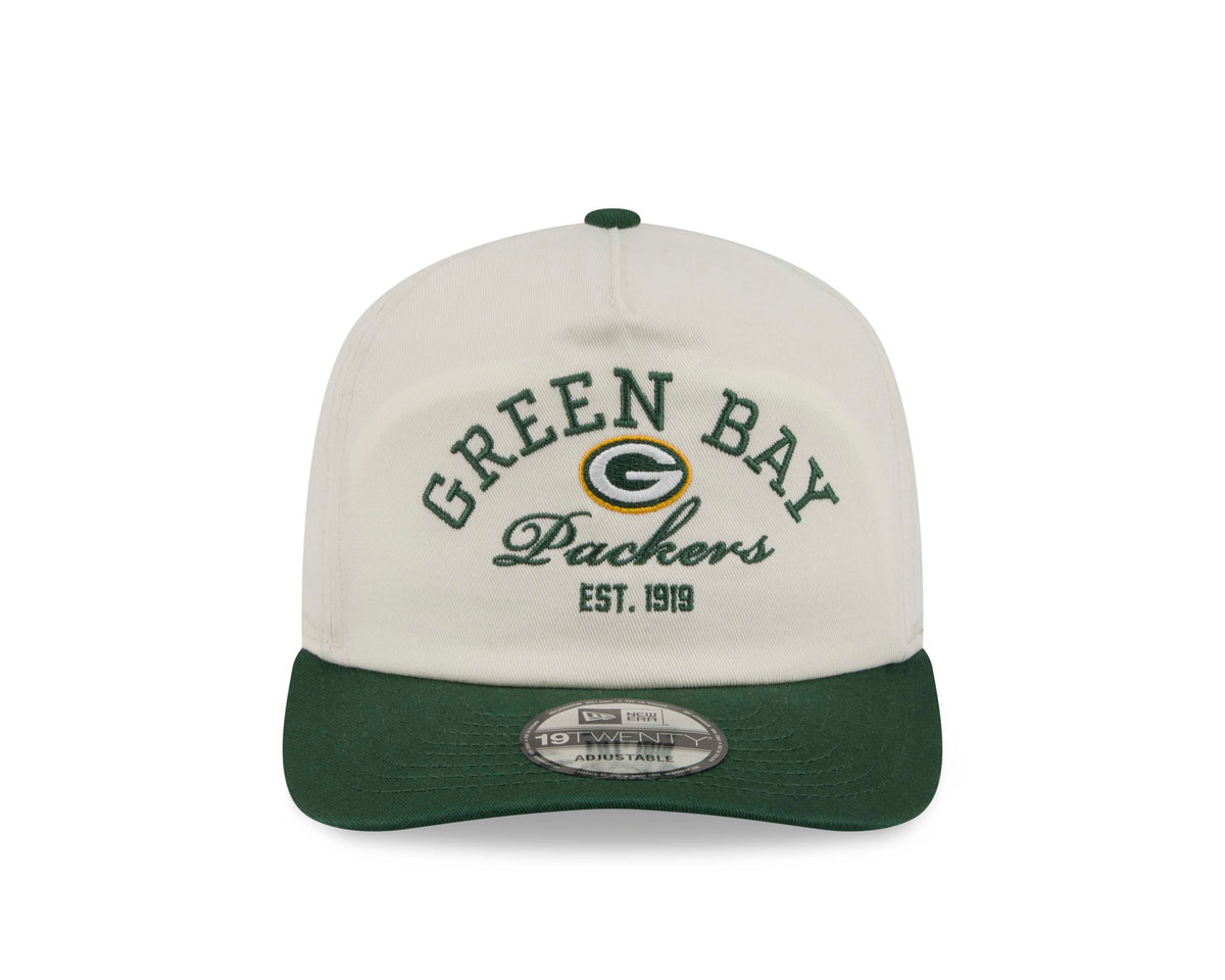 NFL Green Bay Packers New Era Stacked 19TWENTY Snapback Hat- Cream
