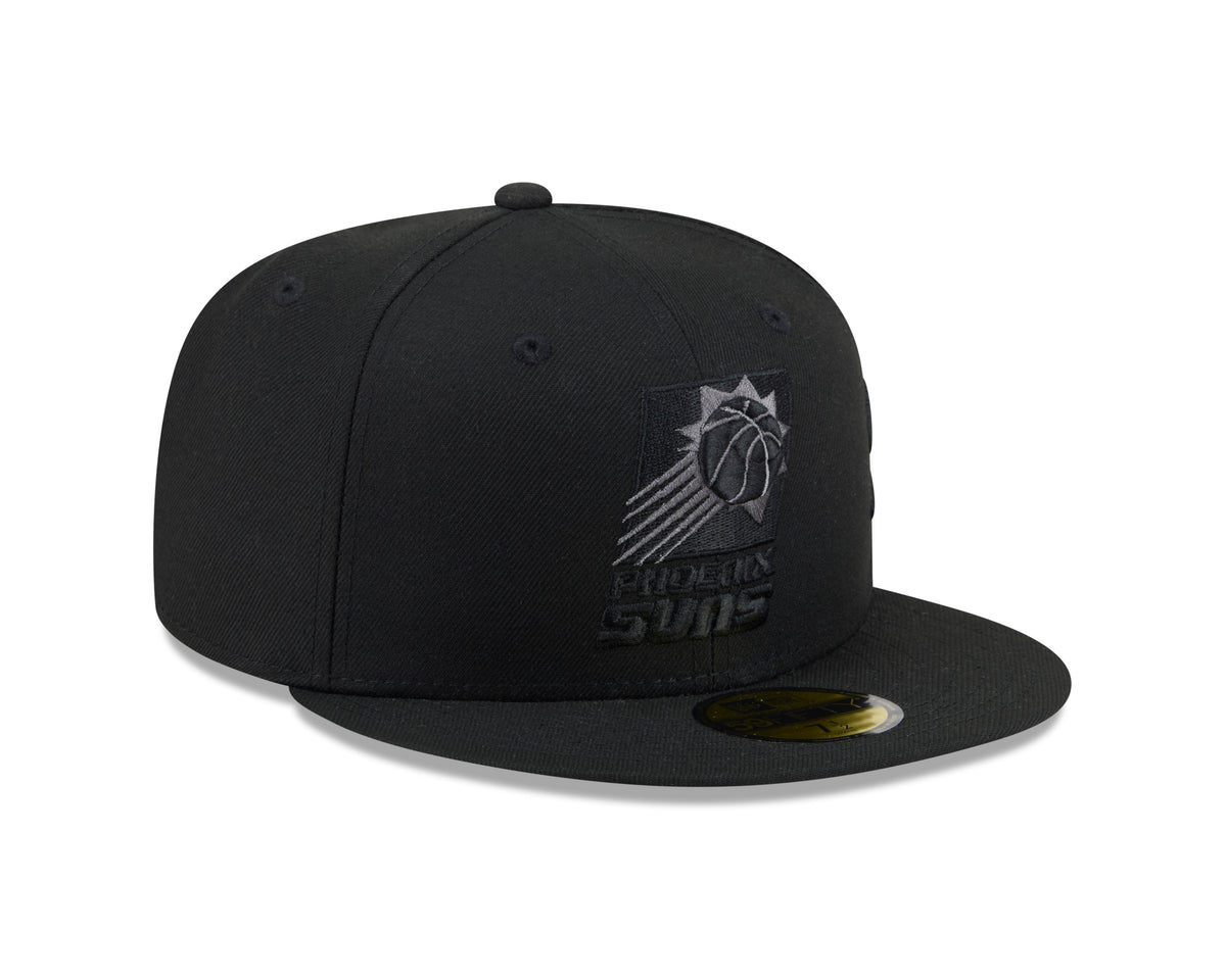 NBA Phoenix Suns New Era Black on Black Side Script 59FIFTY Fitted Hat- Black
