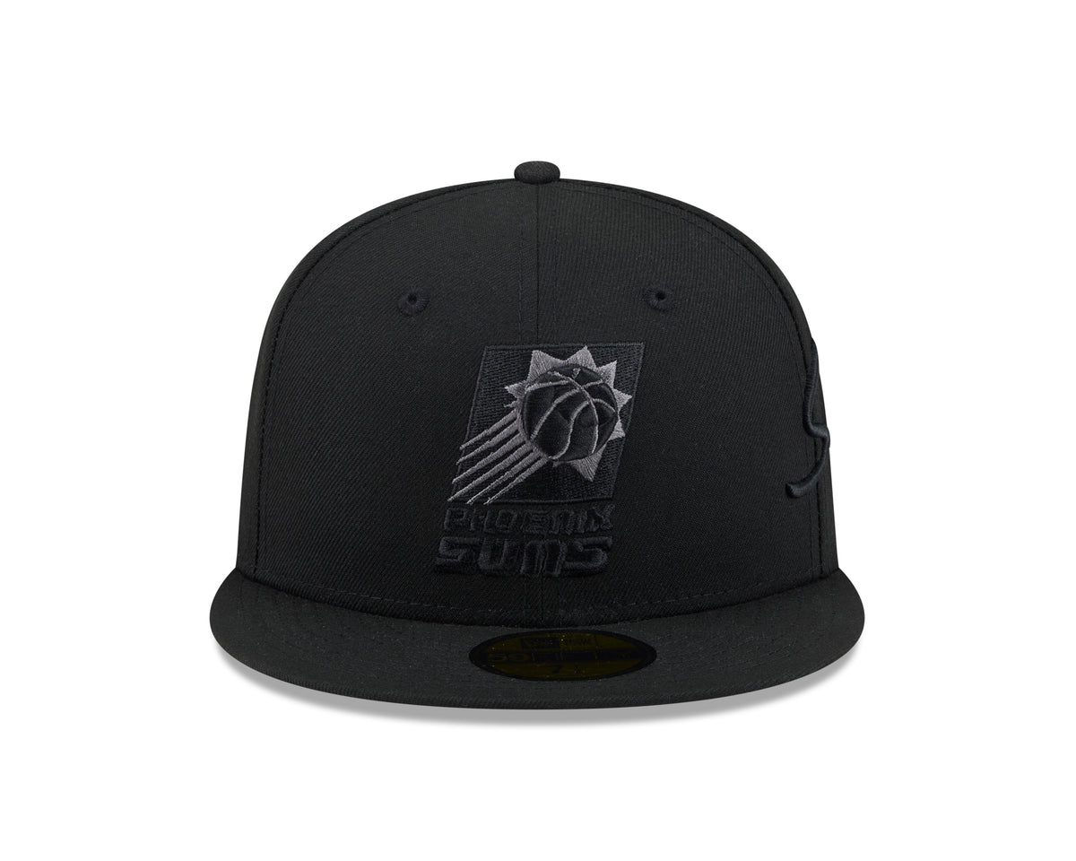 NBA Phoenix Suns New Era Black on Black Side Script 59FIFTY Fitted Hat- Black