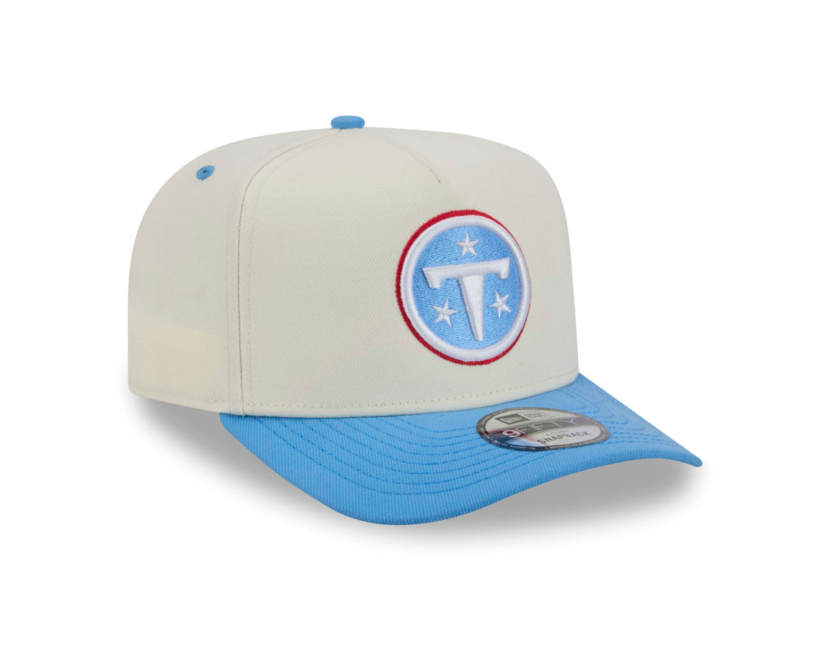 NFL Tennessee Titans New Era Rear Hit 9FIFTY A-Frame Snapback Hat- Cream