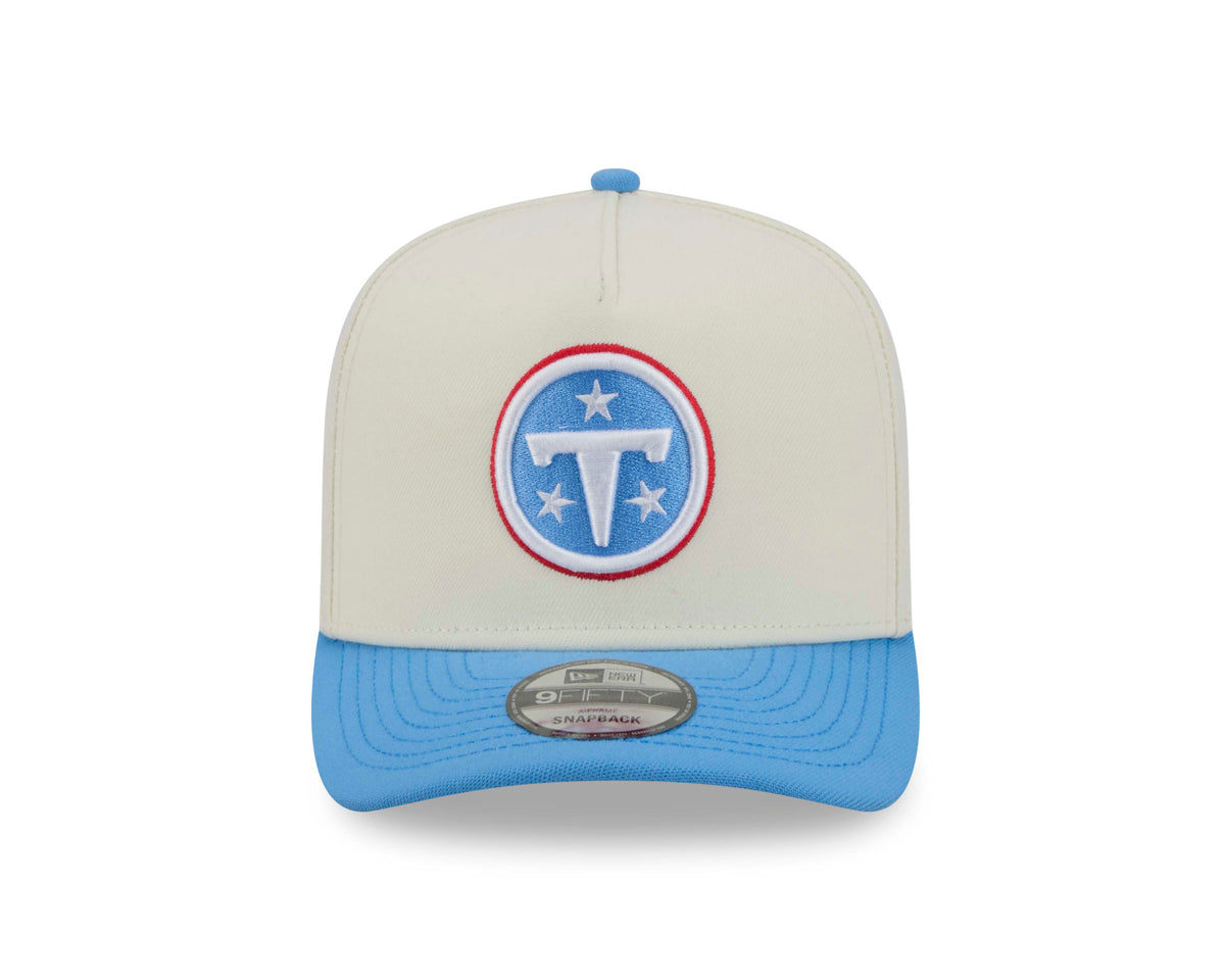 NFL Tennessee Titans New Era Rear Hit 9FIFTY A-Frame Snapback Hat- Cream