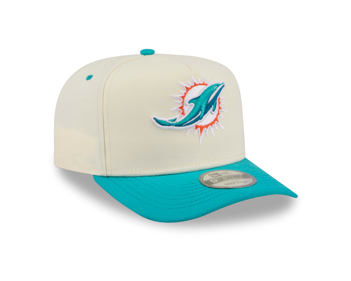 NFL Miami Dolphins New Era Rear Hit 9FIFTY A-Frame Snapback Hat- Cream
