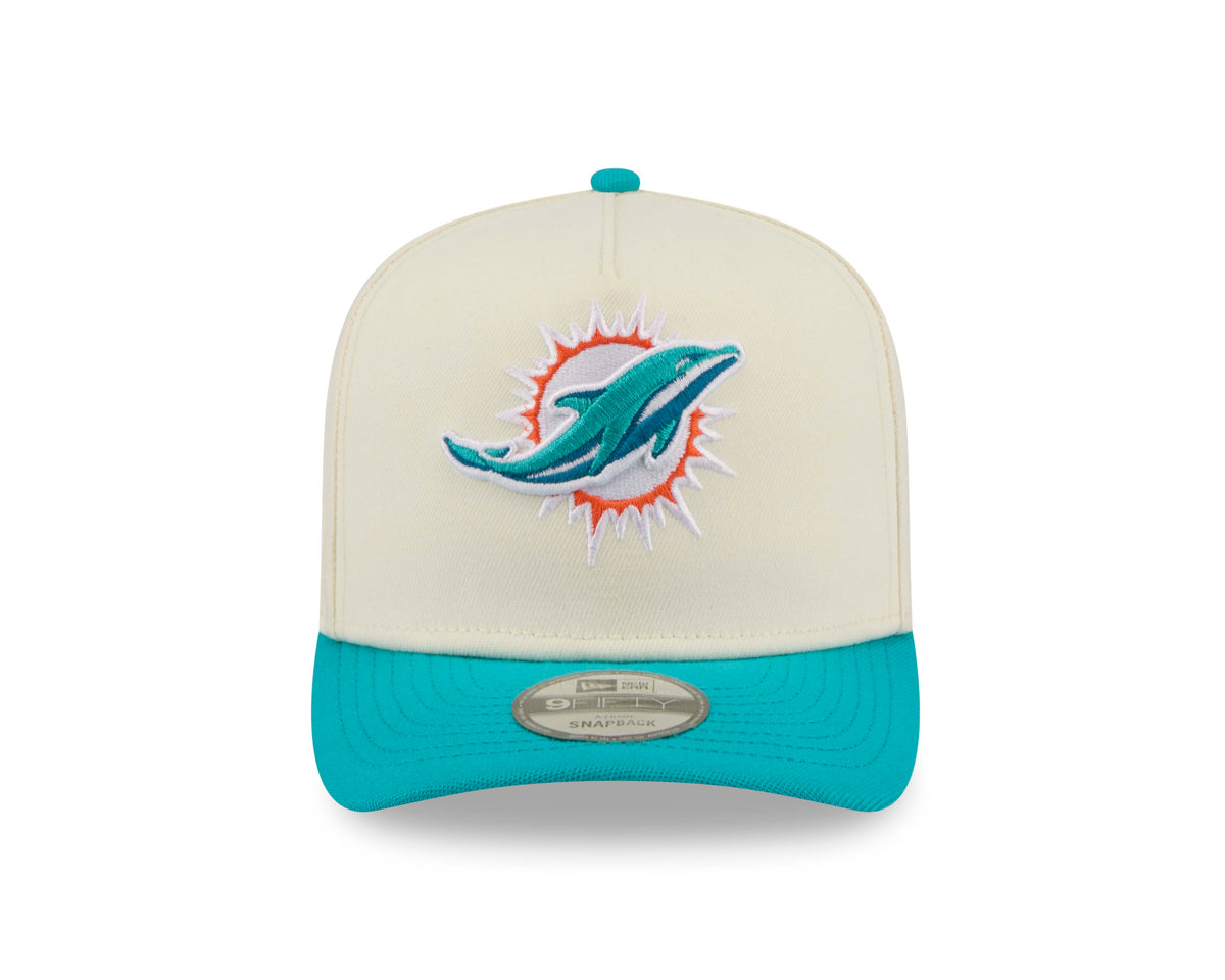 NFL Miami Dolphins New Era Rear Hit 9FIFTY A-Frame Snapback Hat- Cream