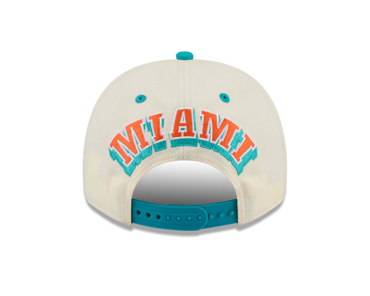 NFL Miami Dolphins New Era Rear Hit 9FIFTY A-Frame Snapback Hat- Cream
