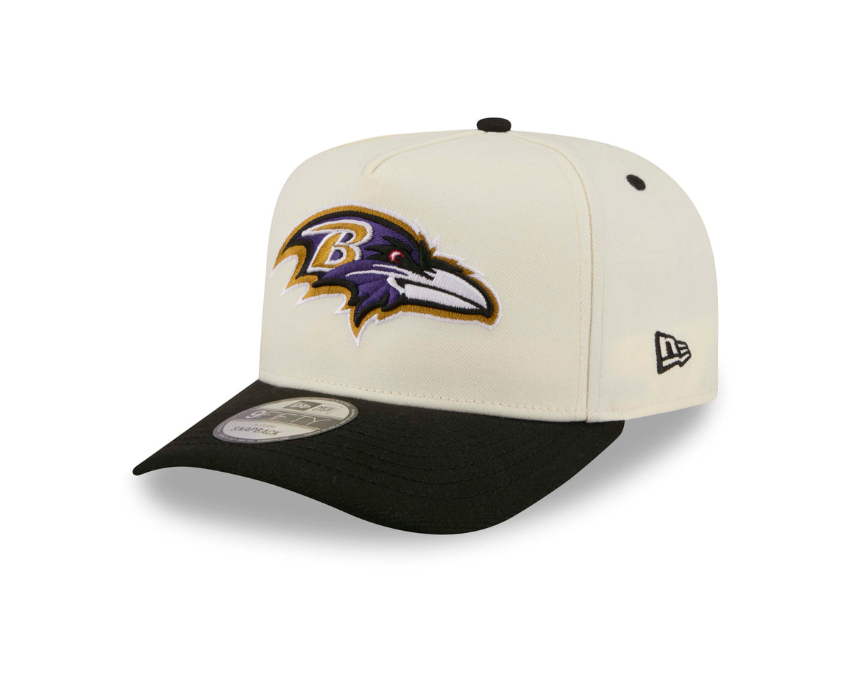 NFL Baltimore Ravens New Era Rear Hit 9FIFTY A-Frame Snapback Hat- Cream