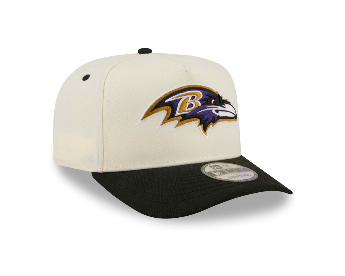 NFL Baltimore Ravens New Era Rear Hit 9FIFTY A-Frame Snapback Hat- Cream