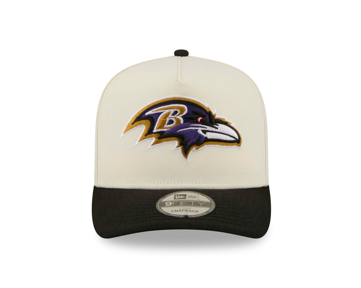 NFL Baltimore Ravens New Era Rear Hit 9FIFTY A-Frame Snapback Hat- Cream