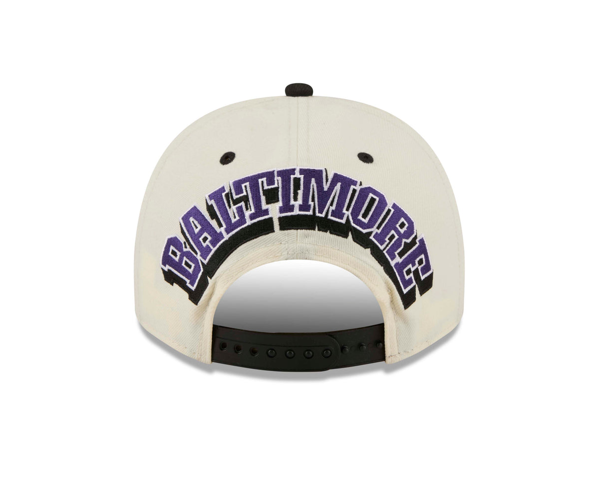 NFL Baltimore Ravens New Era Rear Hit 9FIFTY A-Frame Snapback Hat- Cream
