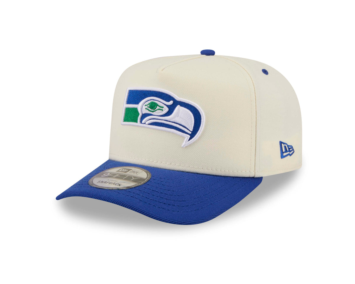 NFL Seattle Seahawks New Throwback Era Rear Hit 9FIFTY A-Frame Snapback Hat- Cream