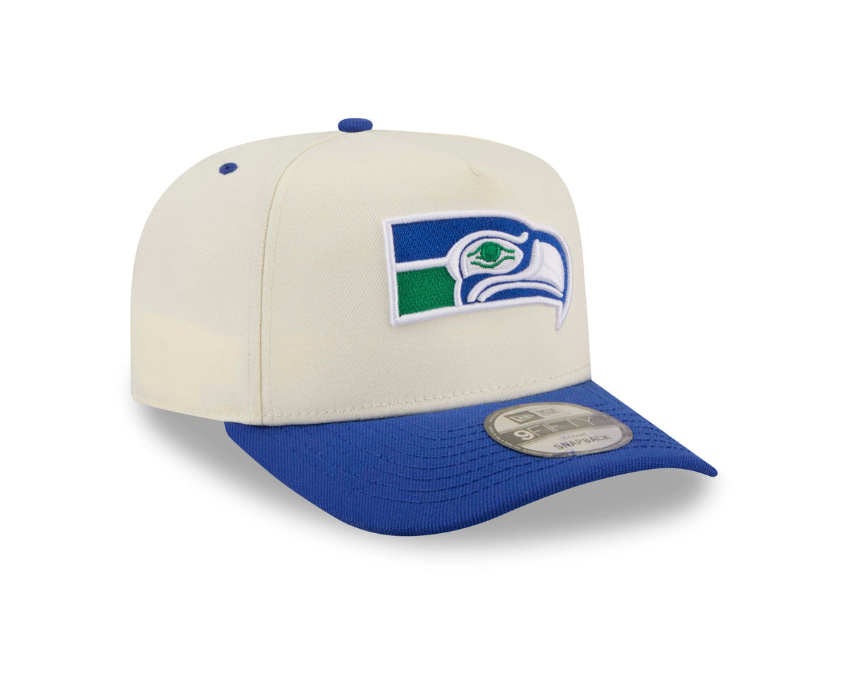 NFL Seattle Seahawks New Throwback Era Rear Hit 9FIFTY A-Frame Snapback Hat- Cream