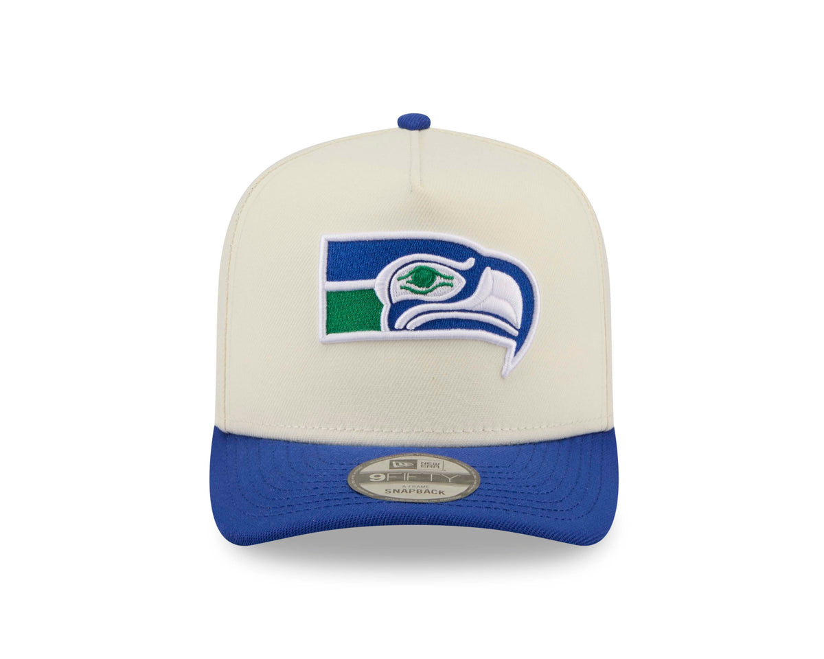 NFL Seattle Seahawks New Throwback Era Rear Hit 9FIFTY A-Frame Snapback Hat- Cream