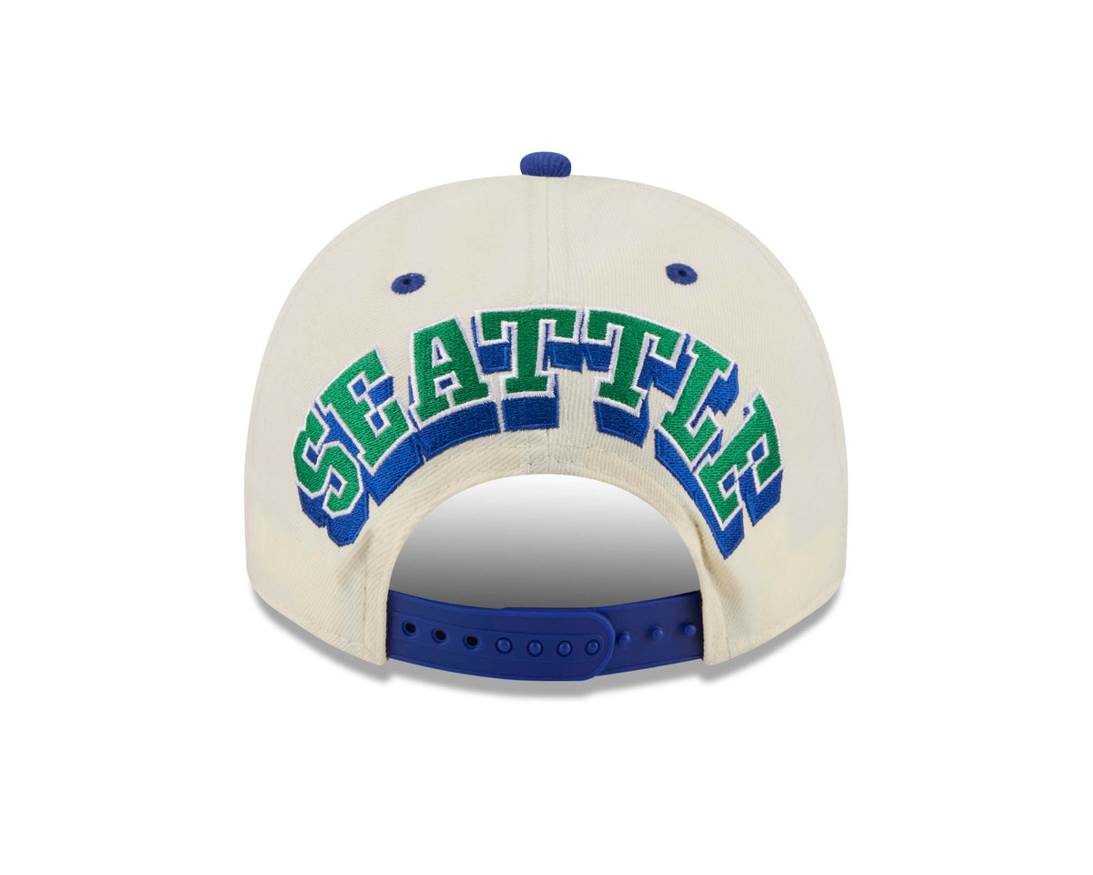 NFL Seattle Seahawks New Throwback Era Rear Hit 9FIFTY A-Frame Snapback Hat- Cream