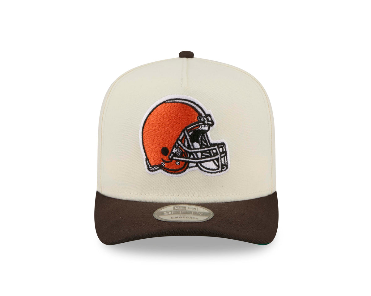 NFL Cleveland Browns New Era Rear Hit 9FIFTY A-Frame Snapback Hat- Cream