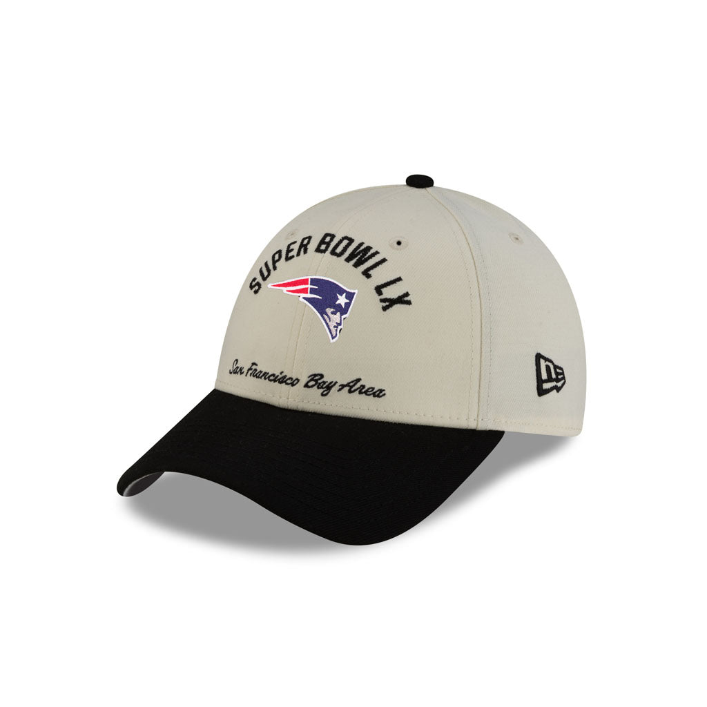 NFL New England Patriots New Era Super Bowl LX Participation 9FORTY Stretch Snap Hat - Cream