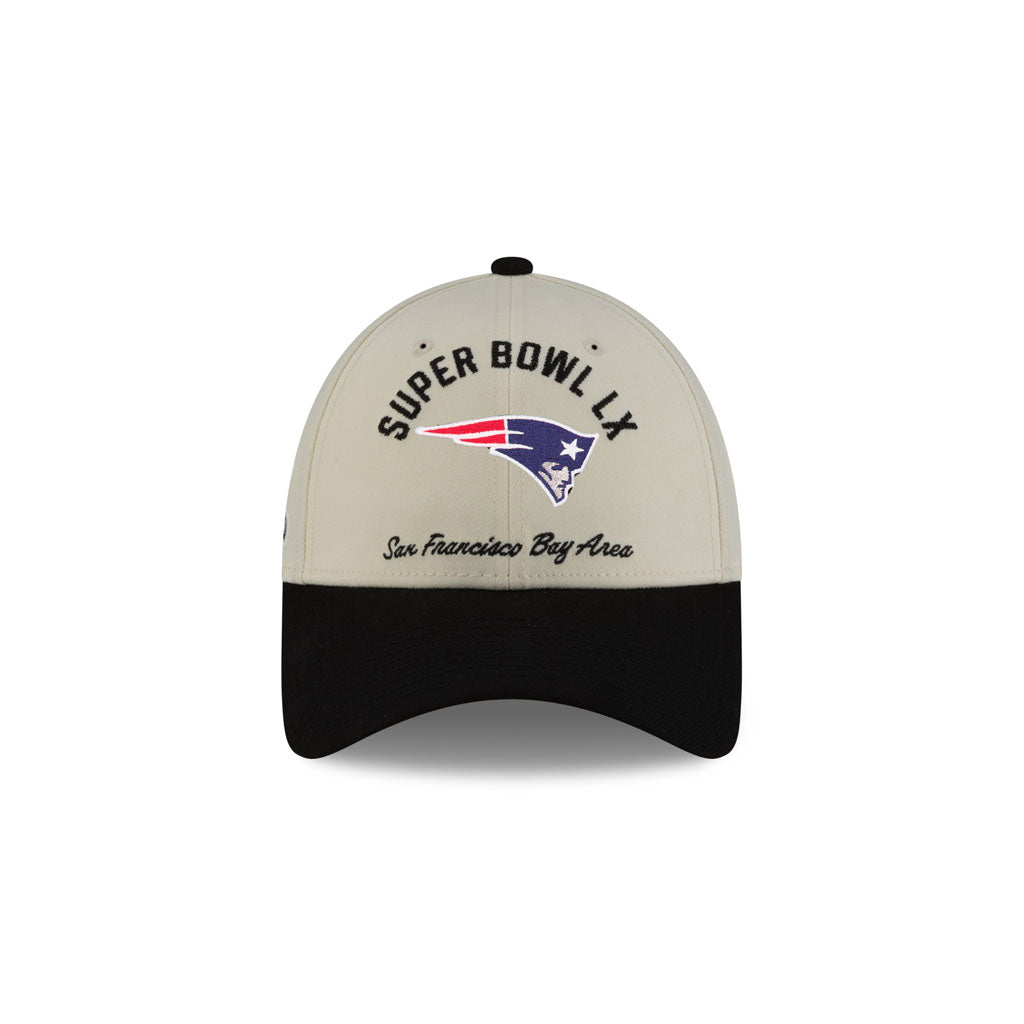 NFL New England Patriots New Era Super Bowl LX Participation 9FORTY Stretch Snap Hat - Cream
