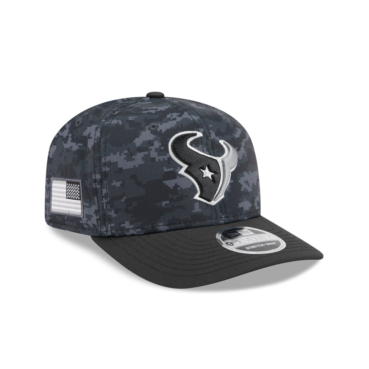 NFL Houston Texans New Era 2026 Salute to Service 9SEVENTY Stretch-Snap Hat- Black