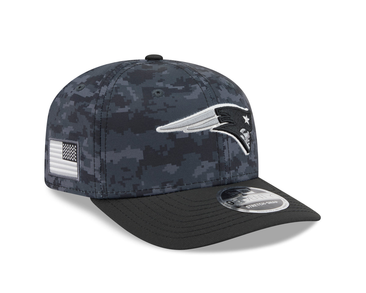 NFL New England Patriots New Era 2026 Salute to Service 9SEVENTY Stretch-Snap Hat- Black