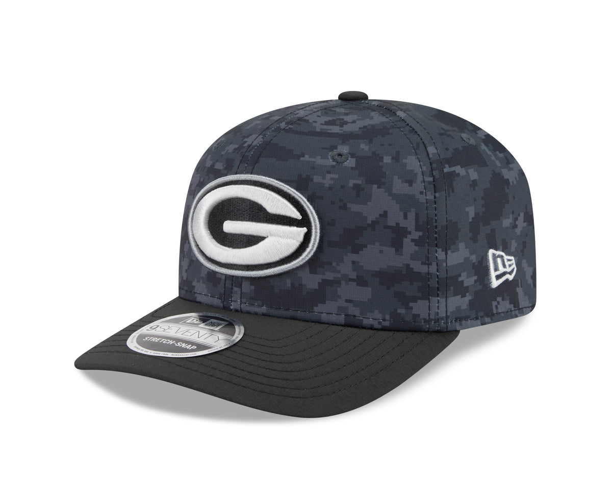 NFL Green Bay Packers New Era 2026 Salute to Service 9SEVENTY Stretch-Snap Hat- Black