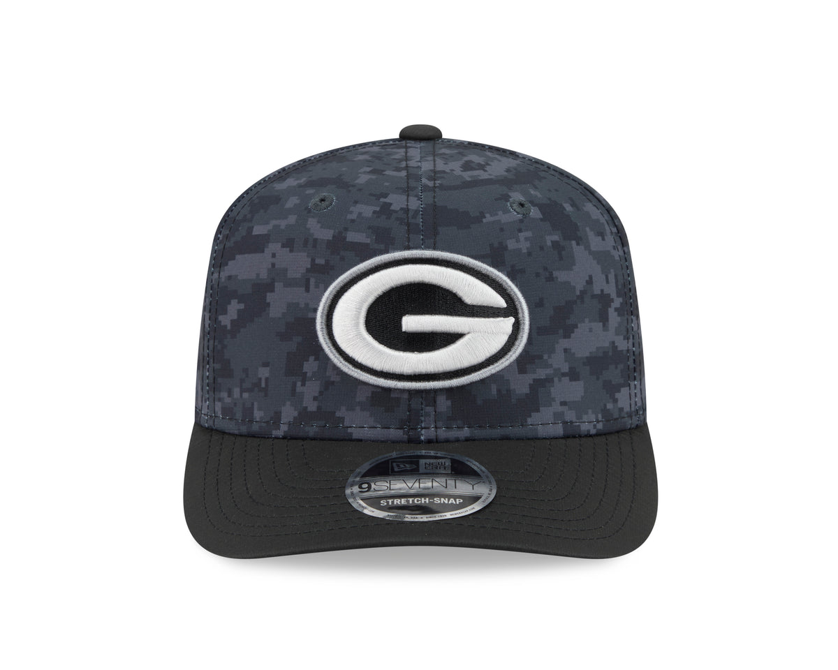 NFL Green Bay Packers New Era 2026 Salute to Service 9SEVENTY Stretch-Snap Hat- Black