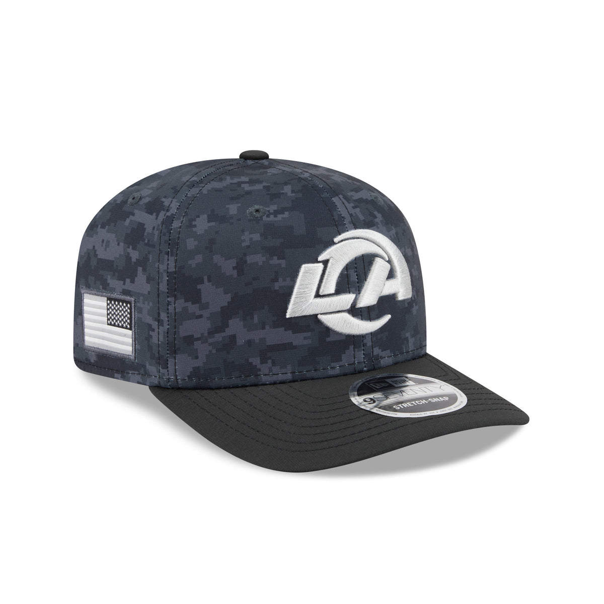 NFL Los Angeles Rams New Era 2026 Salute to Service 9SEVENTY Stretch-Snap Hat- Black