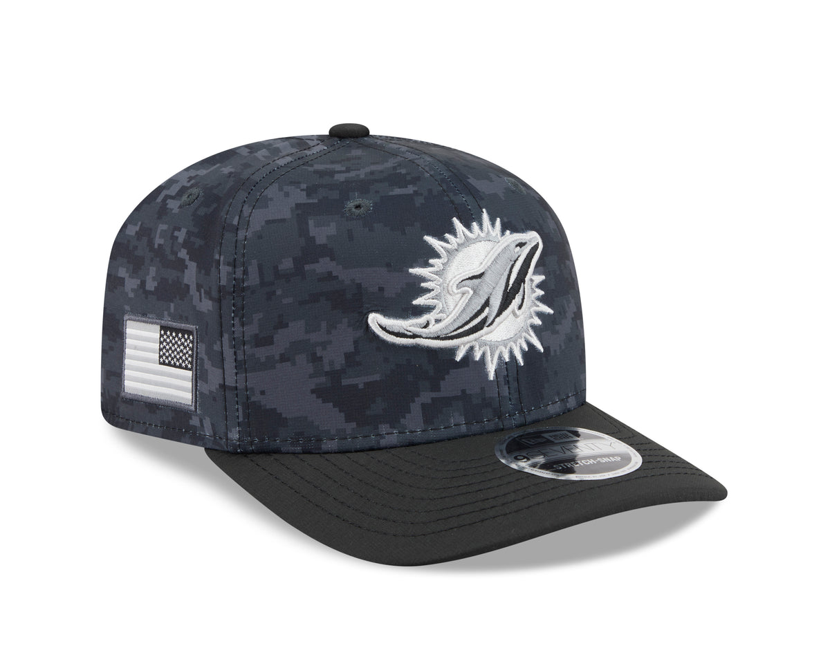NFL Miami Dolphins New Era 2026 Salute to Service 9SEVENTY Stretch-Snap Hat- Black