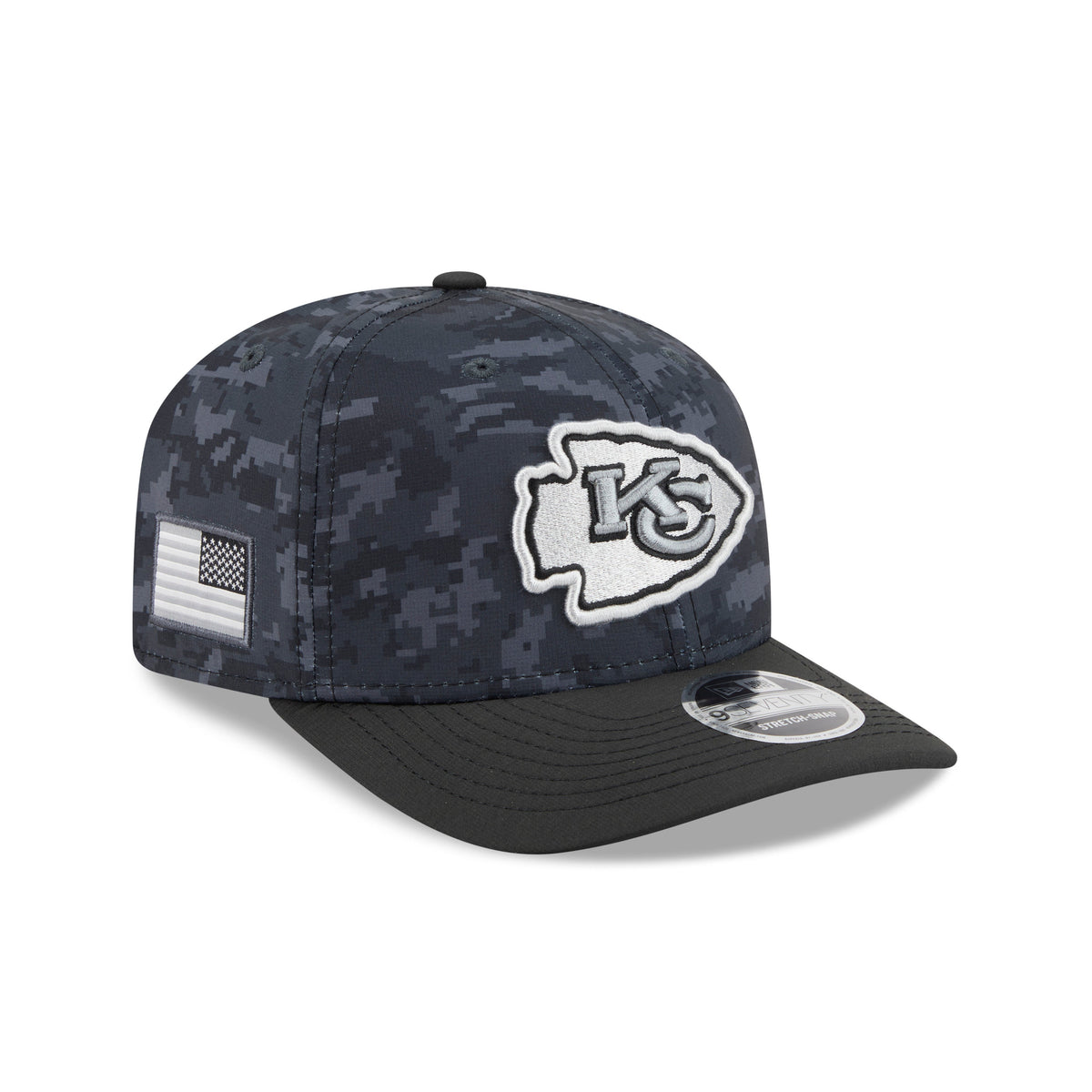 NFL Kansas City Chiefs New Era 2026 Salute to Service 9SEVENTY Stretch-Snap Hat- Black