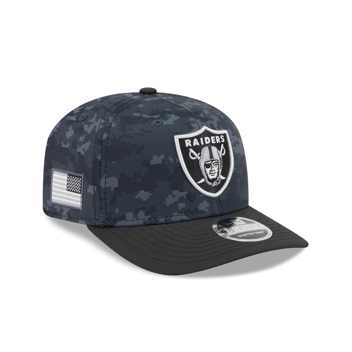 NFL Las Vegas Raiders New Era 2026 Salute to Service 9SEVENTY Stretch-Snap Hat- Black