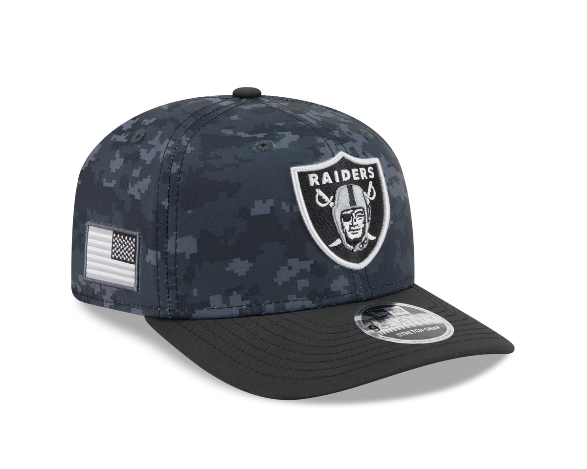 NFL Las Vegas Raiders New Era 2026 Salute to Service 9SEVENTY Stretch-Snap Hat- Black