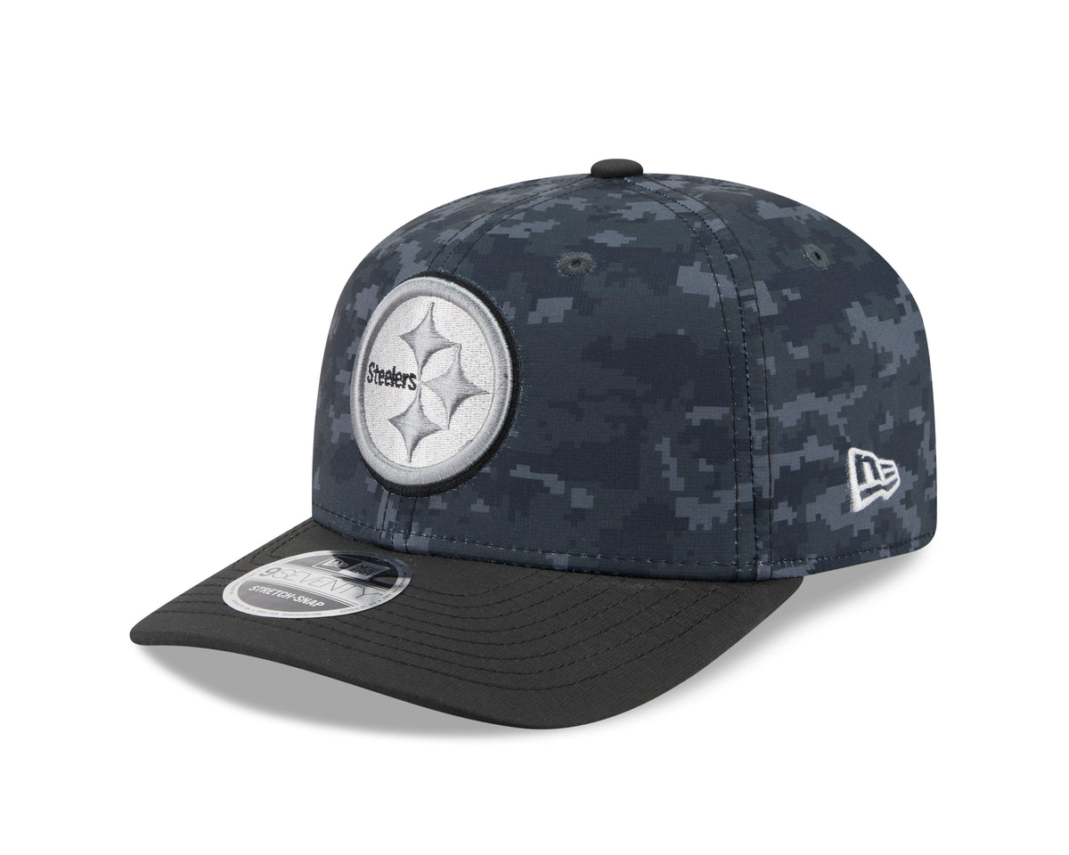 NFL Pittsburgh Steelers New Era 2026 Salute to Service 9SEVENTY Stretch-Snap Hat- Black