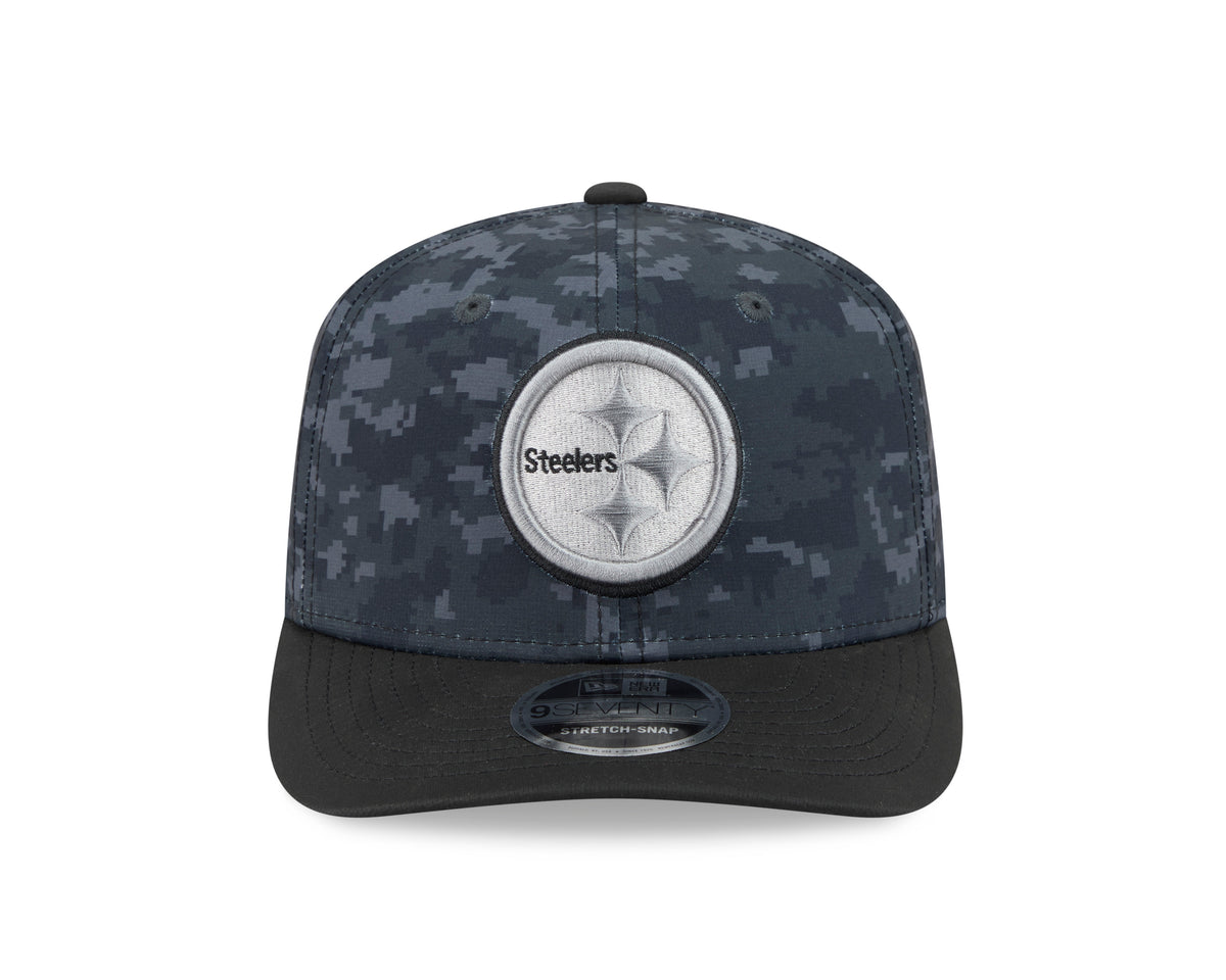 NFL Pittsburgh Steelers New Era 2026 Salute to Service 9SEVENTY Stretch-Snap Hat- Black