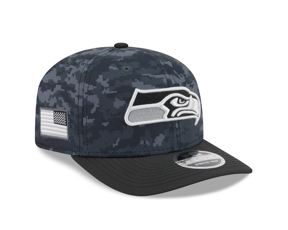 NFL Seattle Seahawks New Era 2026 Salute to Service 9SEVENTY Stretch-Snap Hat- Black