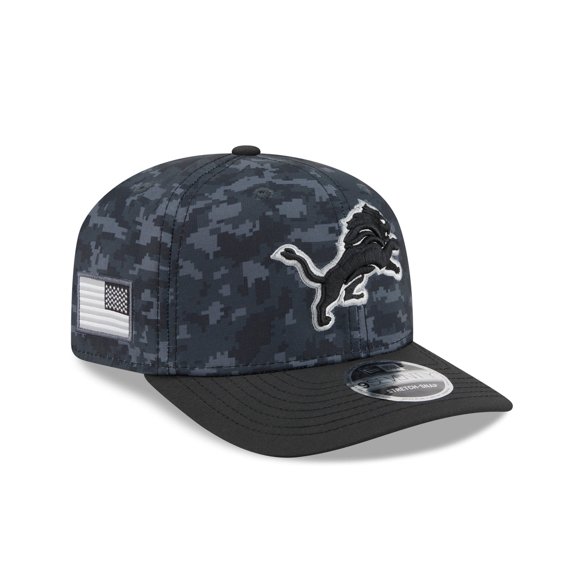 NFL Detroit Lions New Era 2026 Salute to Service 9SEVENTY Stretch-Snap Hat- Black