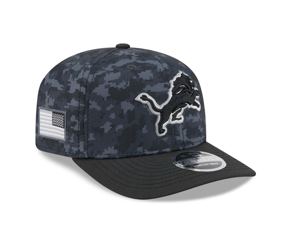 NFL Detroit Lions New Era 2026 Salute to Service 9SEVENTY Stretch-Snap Hat- Black