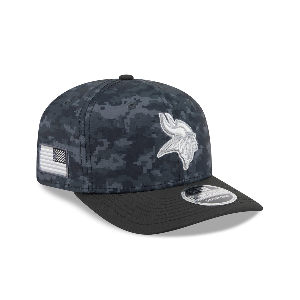NFL Minnesota Vikings New Era 2026 Salute to Service 9SEVENTY Stretch-Snap Hat- Black