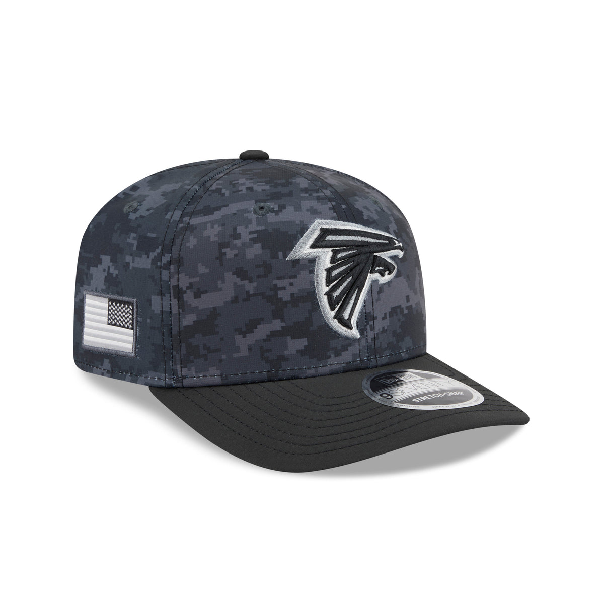 NFL Atlanta Falcons New Era 2026 Salute to Service 9SEVENTY Stretch-Snap Hat- Black