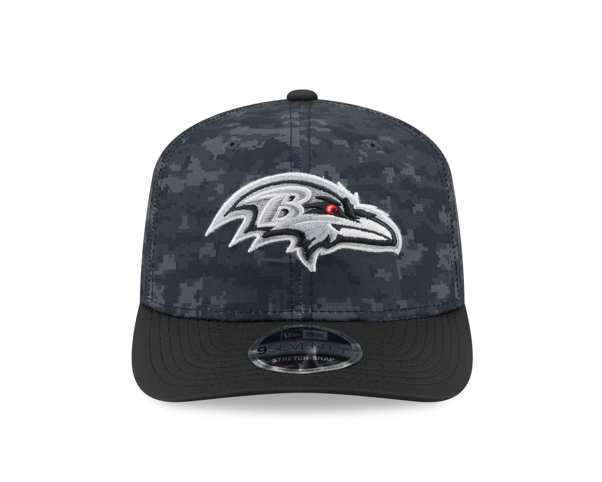 NFL Baltimore Ravens New Era 2026 Salute to Service 9SEVENTY Stretch-Snap Hat- Black