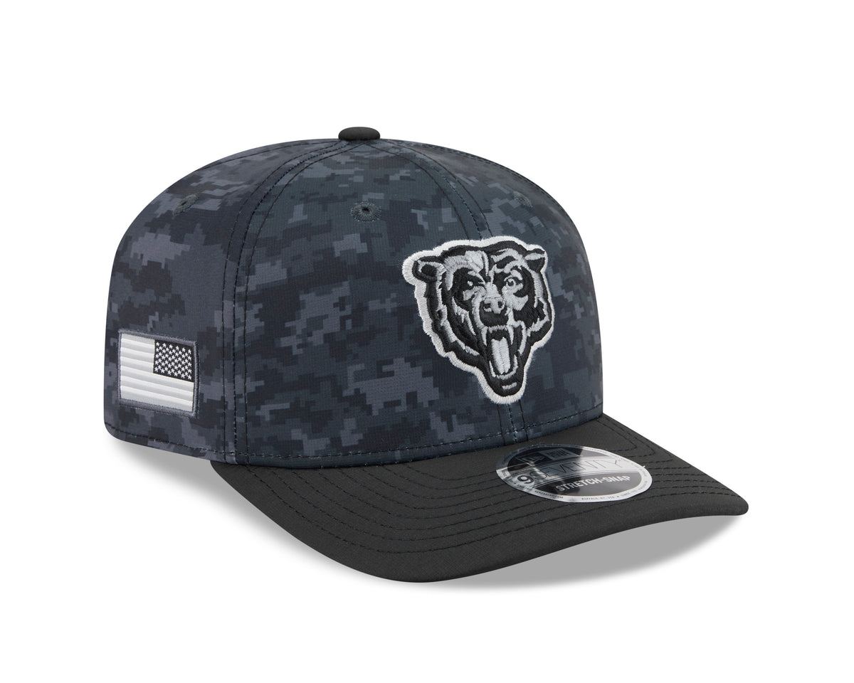 NFL Chicago Bears New Era 2026 Salute to Service 9SEVENTY Stretch-Snap Hat- Black